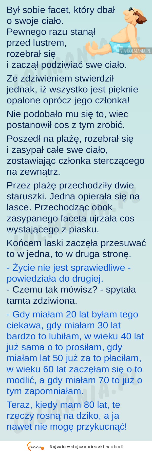 FAcet chciał sie opalić, ale skonczyło sie to nienalepiej ;)