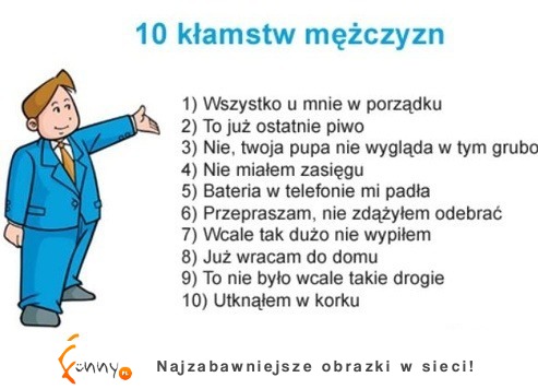 10 kłamstw mężczyzn! Najlepsze 7! :D