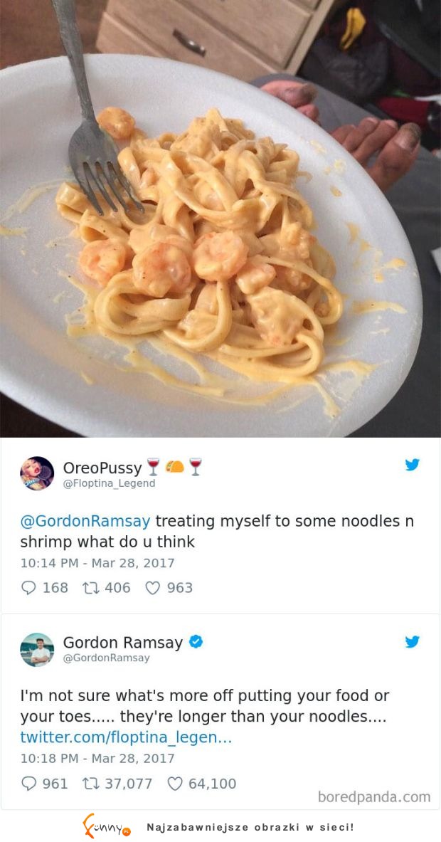 11 zabawnych tweetów - Gordon Ramsay ocenia nadesłane zdjęcia obiadów!