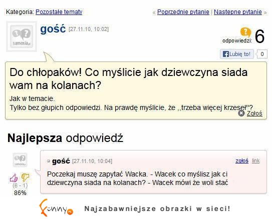 Do chłopaków! CO myślicie jak dziewczyna siada wam na kolanach? haha :D