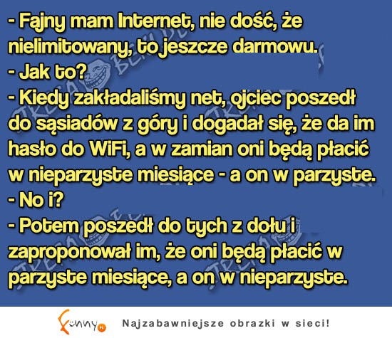 Ten FACET to MISTRZ! Ma darmowy internet! HAHA