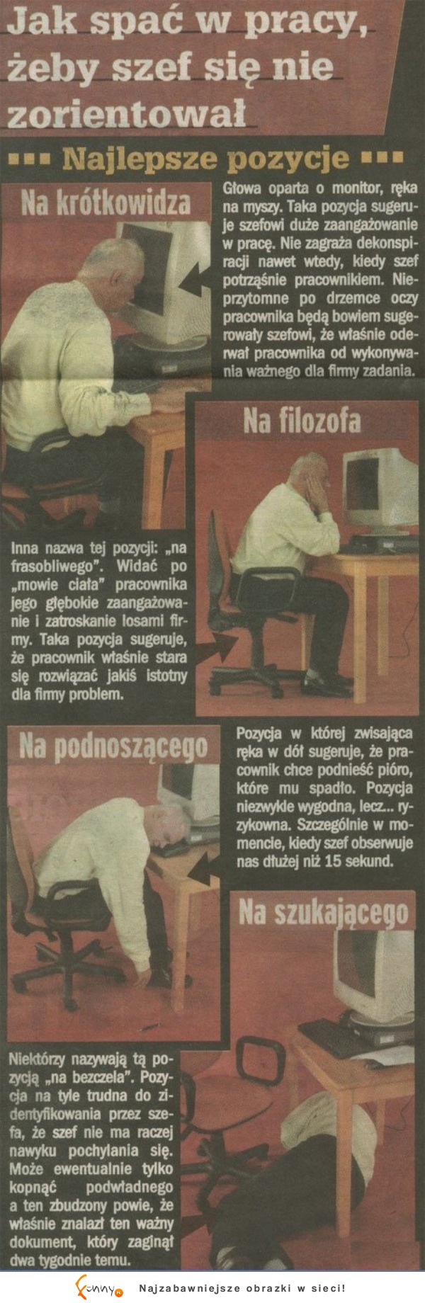 Jak spać w pracy, żeby szef się nie zrorientował! :D