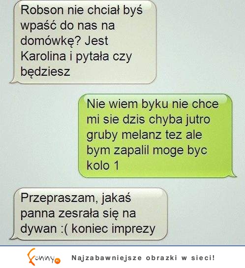 Tragiczny koniec imprezy :)