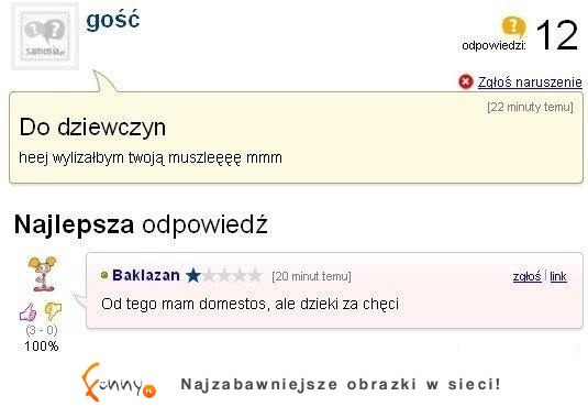 Wylizałby muszelkę... Zobacz ciętą ripostę dziewczyny, haha