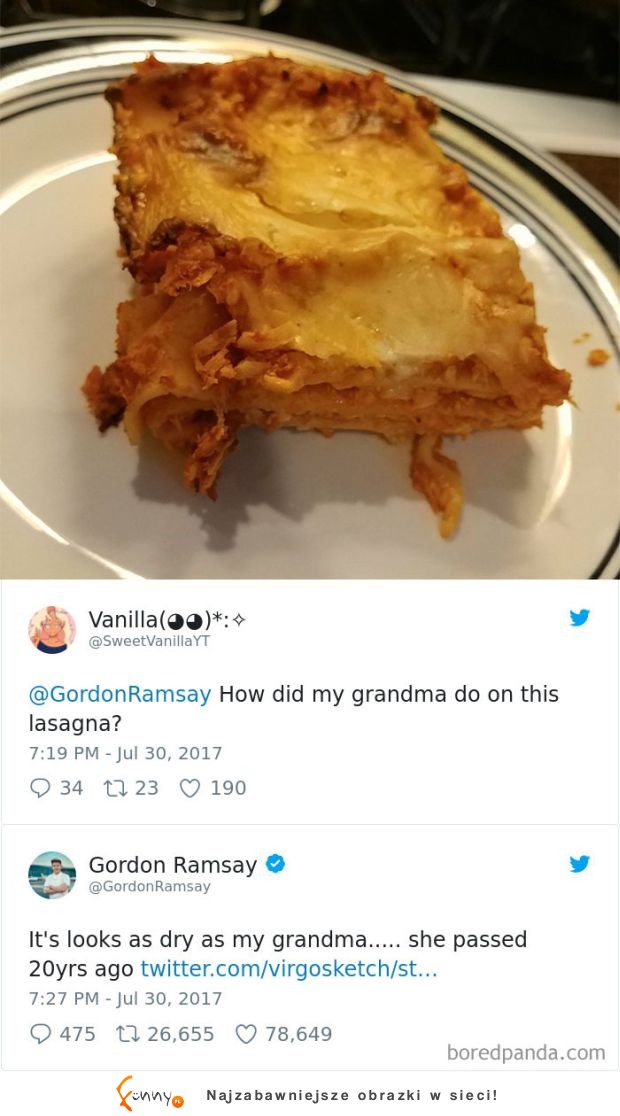 11 zabawnych tweetów - Gordon Ramsay ocenia nadesłane zdjęcia obiadów!