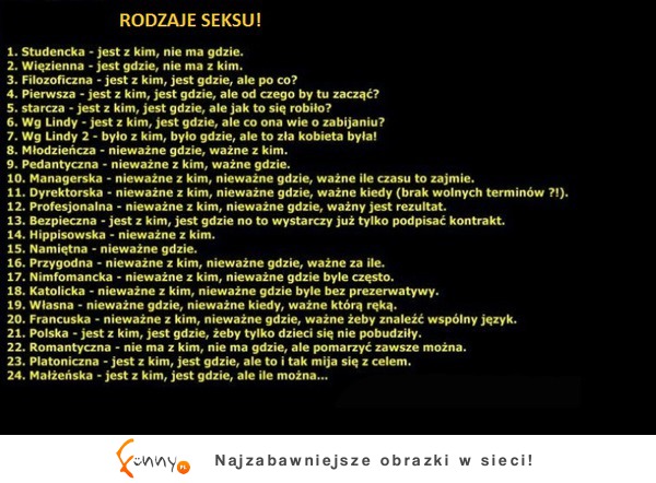 Poznaj wszystkie RODZAJE SEKSU! Najlepszy na POLAKA haha! :)