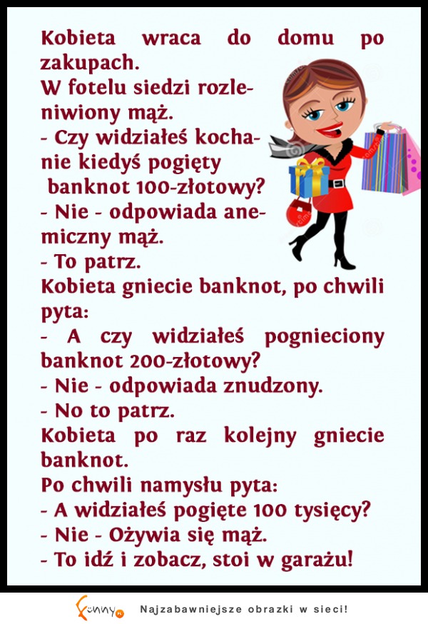 Kobieta wraca do domu po zakupach... LOL XD