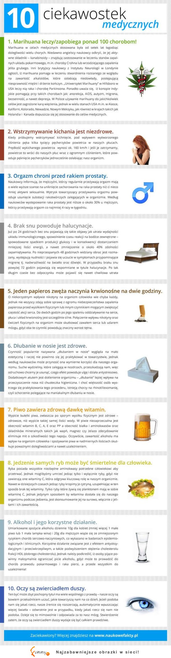 10 ciekawostek medycznych :D Przydadzą się na co dzień!