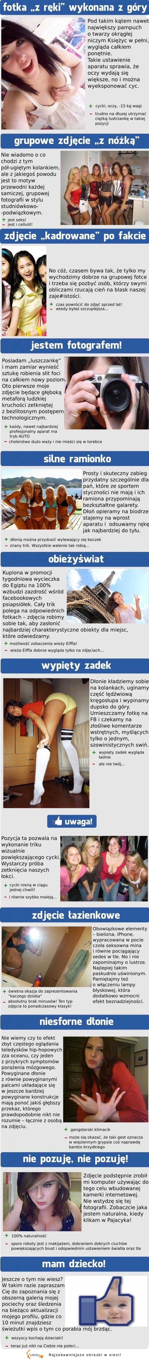 Typowe zdjęcia DZIEWCZYN na Facebooku. ZOBACZ jak to wygląda :D