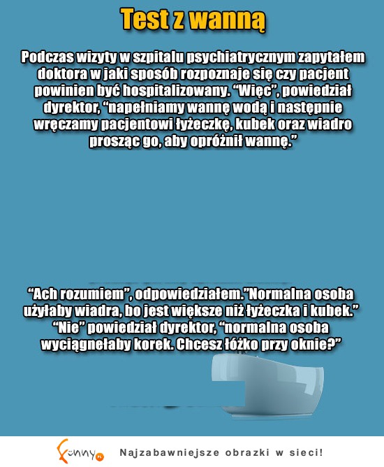 Test z wanną. A czy z Tobą jest wszystko ok? ;)