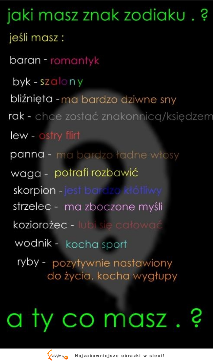 A Ty jaki masz znak zodiaku? :)