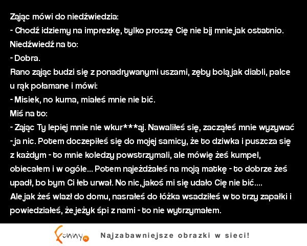 Kawał dnia Misiek, zając i jego jeżyk hahaha!! :)