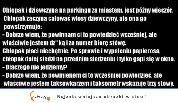 Chłopak i dziewczyna na parkingu za miastem! To się dogadali :P