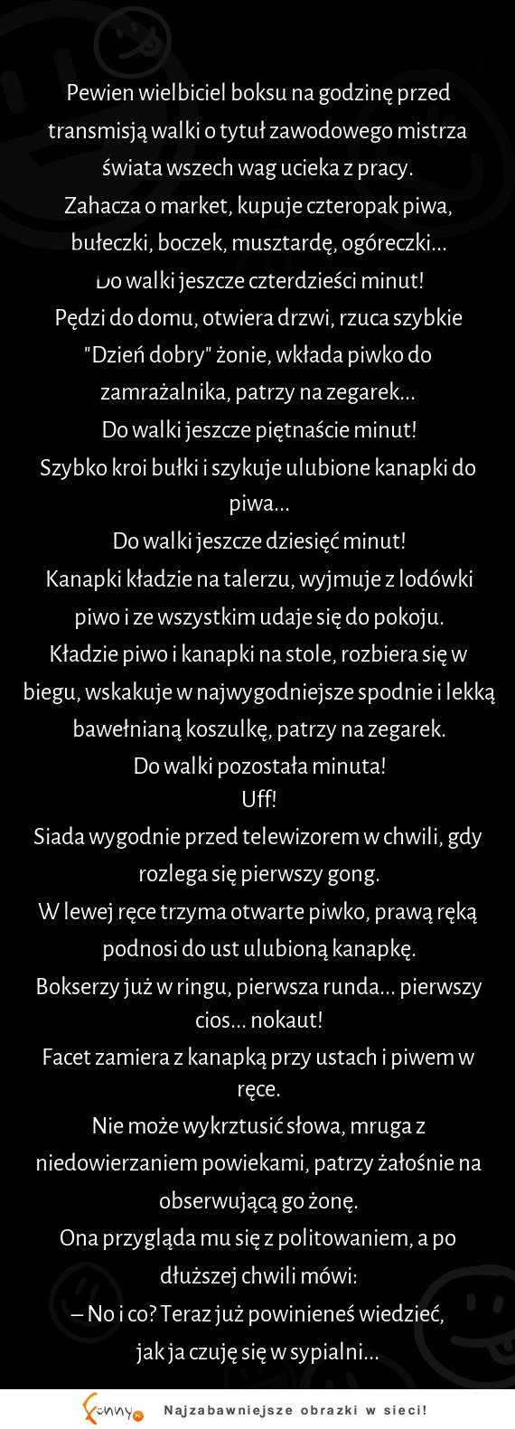 Facet biegnie po pracy do domu na mecz bokserski a co się wydarzy na końcu to czysta magia X