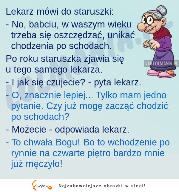 Babcia dostała od lekarza zakaz chodzenia po schodach ale wymysliła coś lepszego XD