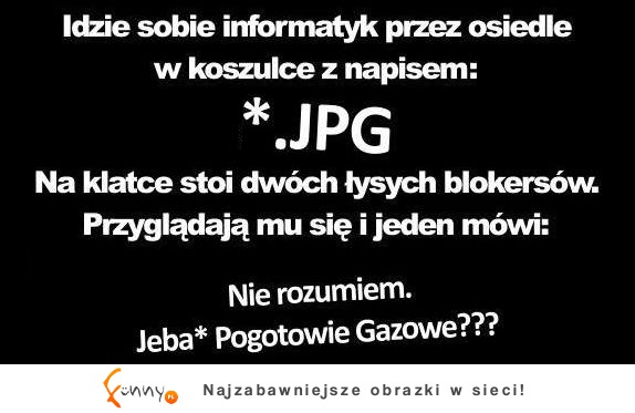 Idzie sobie informatyk przez osiedle... Dobre! :D