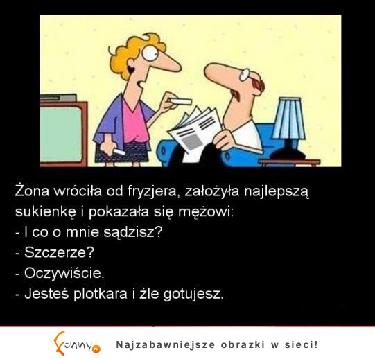 Kobieta miała BARDZO szczerego męża! HAHAHA MOCNE! :D