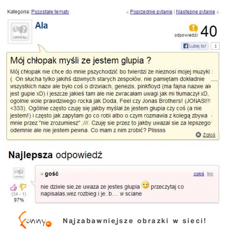 Mój chłopak myśli że jestem głupia? ZOBACZ co jej doradzili na forum :>