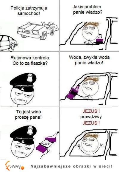 Pił wino w samochodzie. Zobacz co zrobił, gdy złapała go policja? ;D