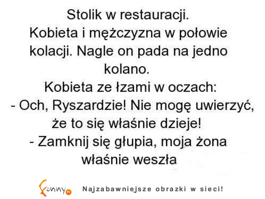 Ale akcja w restauracji! Ryszard mistrzem riposty XD