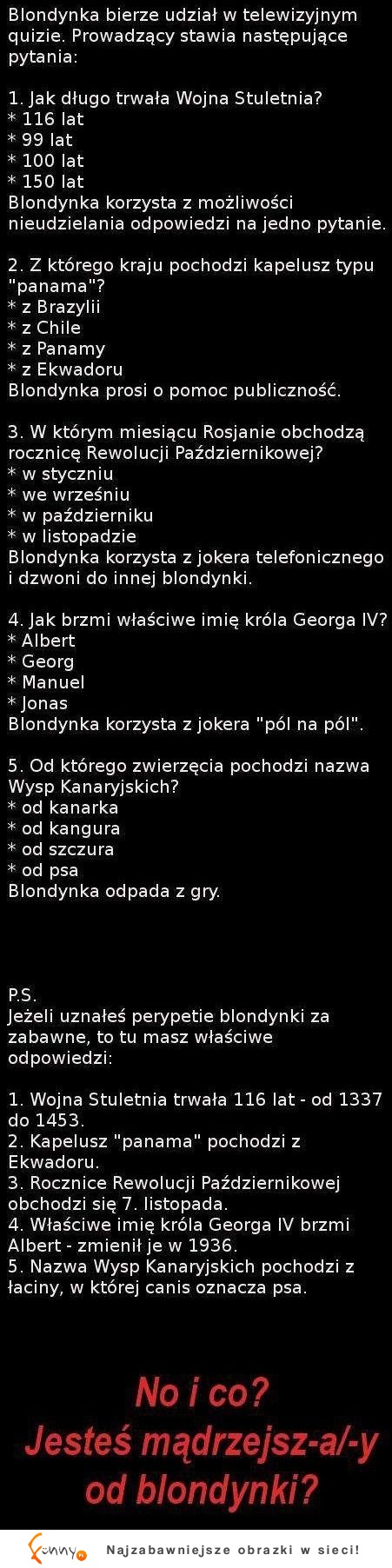 Blondynka bierze udział w telewizyjnym quizie- zobacz jak to się skończyło!