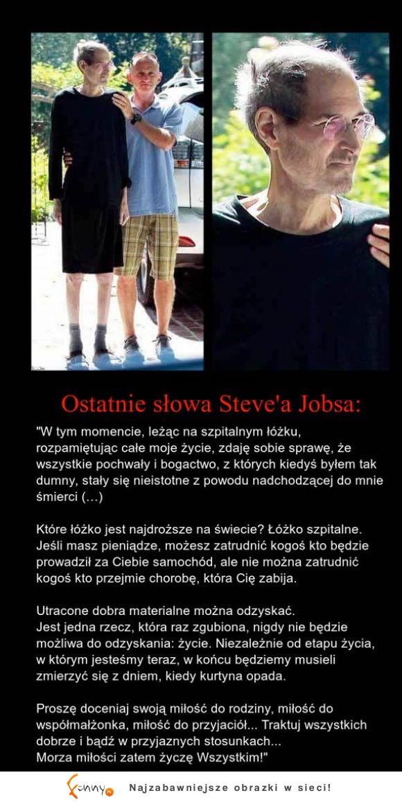 Ostatnie słowa Steve'a Jobsa! SMUTNE!