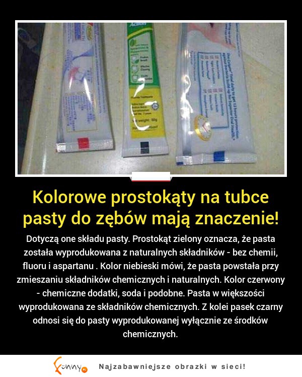 Wiedzieliście o tym Sprawdźcie, jaki prostokąt widnieje na Waszej paście, a następnie dowiedzcie się, co on oznacza...