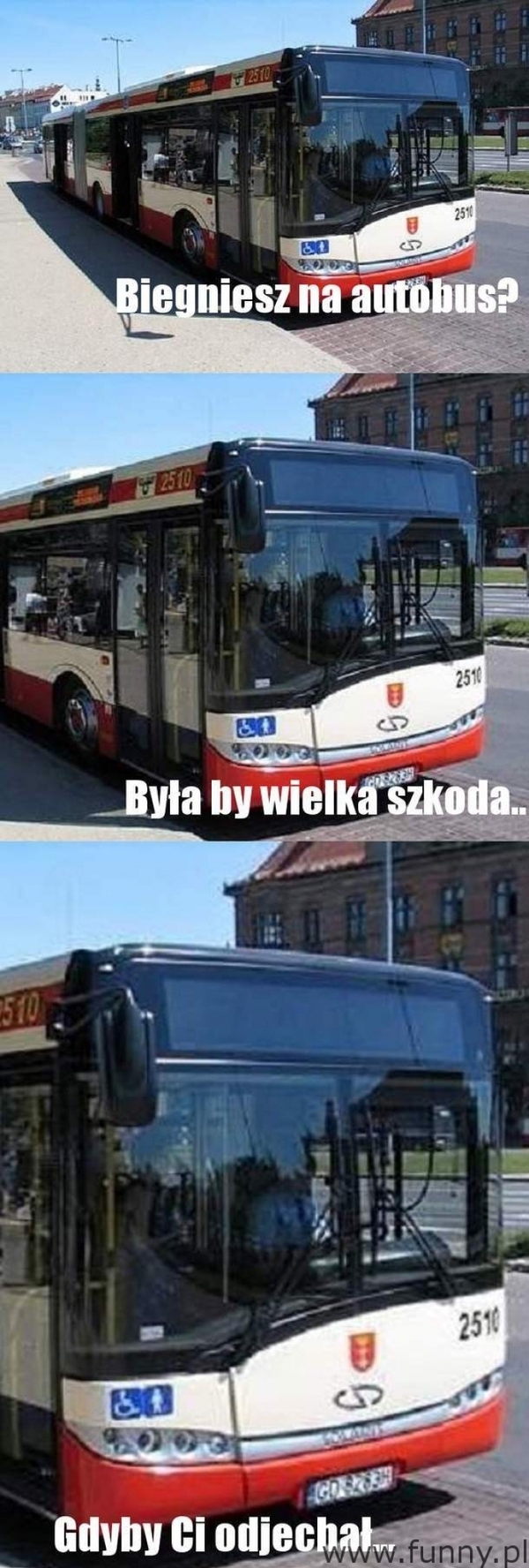 gdy biegnę na autobus