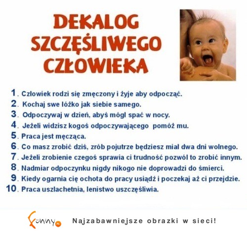 Dekalog SZCZĘŚLIWEGO człowieka! NAJLEPSZE 10! :D