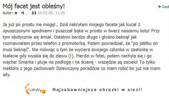 Mój facet jest obleśny