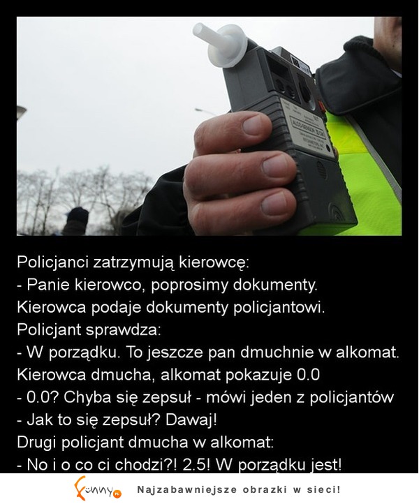 Podczas kontroli kierowcy POLICJANTĄ zepsół się ALKOMAT- musisz zobaczyć zakończenie :D