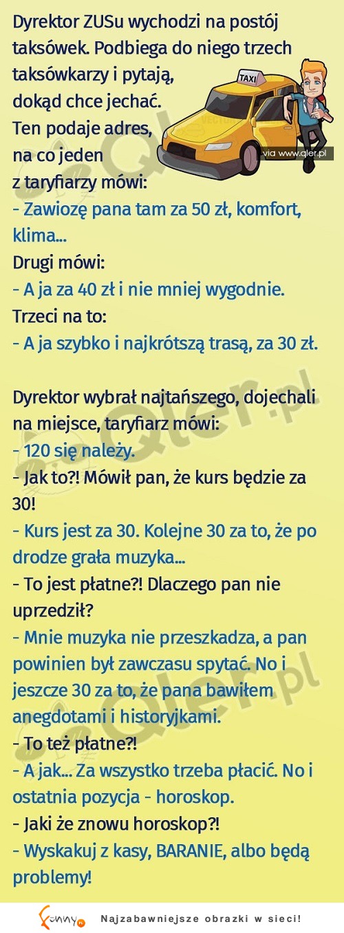 Kierowca taksówki nieźle to sobie wymyślił! HAHA!