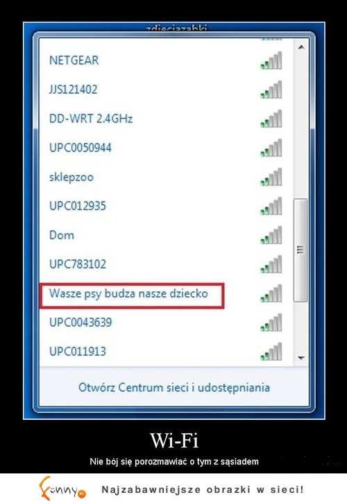 Komunikacja SĄSIEDZKA bywa trudna. ZOBACZ jak się nazwa jego WIFI