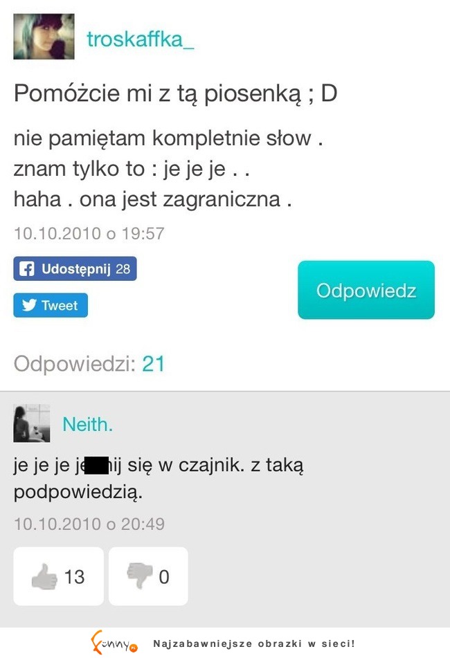 Internauci pomocni jak zwykle xD! ZOBACZ jak pomógł znaleźć jej piosenkę!