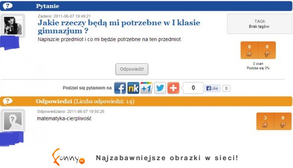 Jakie rzeczy będą POTRZEBNE do gimnazjum? Sprawdź co mu doradzili na fourm! :D