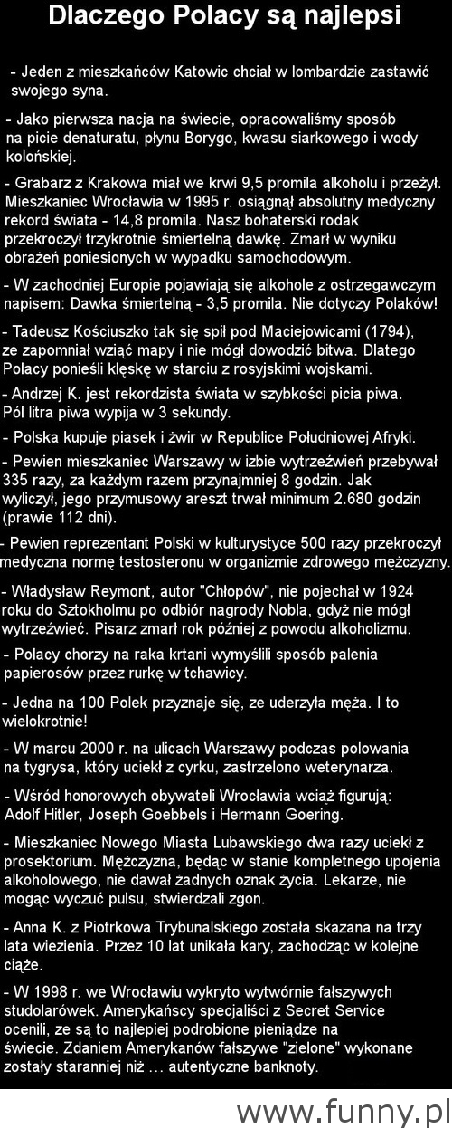 Dlaczego Polacy są najlepsi...