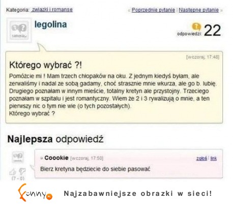 Dziewczyna nie wie którego chłopaka ma wybrać! ZOBACZ co jej doradzili na forum! :D