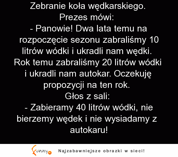 Zebranie koła wędkarskiego z ustaleniami tegorocznego ekwipunku na wypad. MISTRZ!