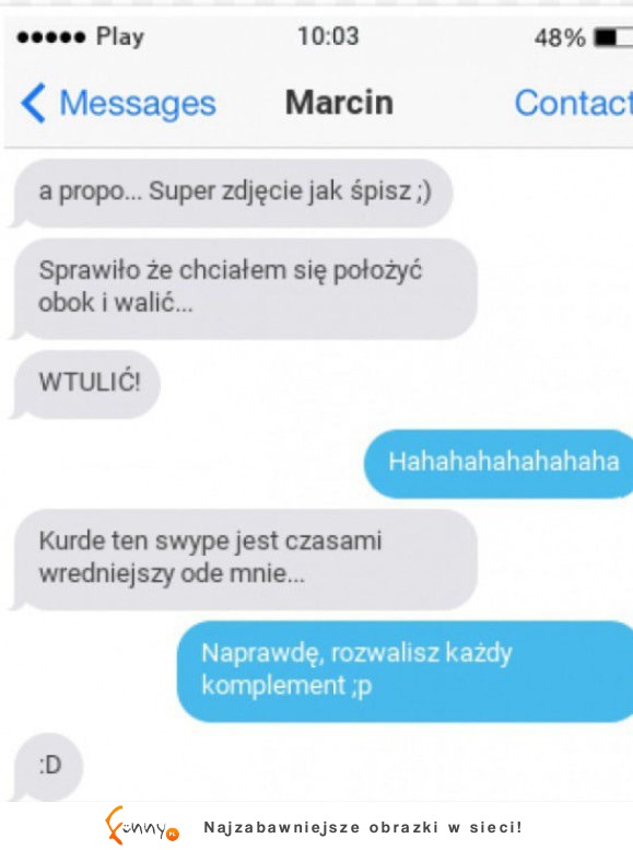 Chłopak chciał być romatyczny, ale autokorekta go pokonała! HAAHHA BEKA XD