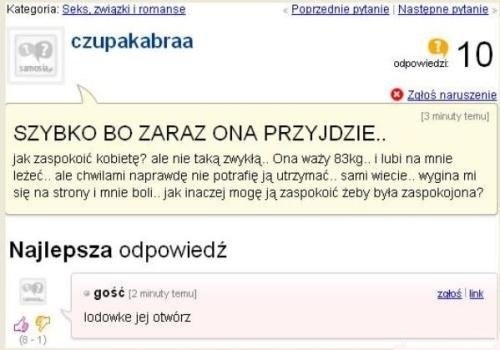 Zapytał się jak ZASPOKOIĆ 84 kilogramową kobietę, zobacz co mu doradzili, HAHA