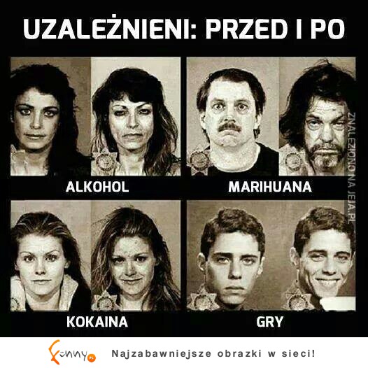 Uzależnieni przed i po... Zobacz jak wygląda człowiek uzależnony od gier, haha