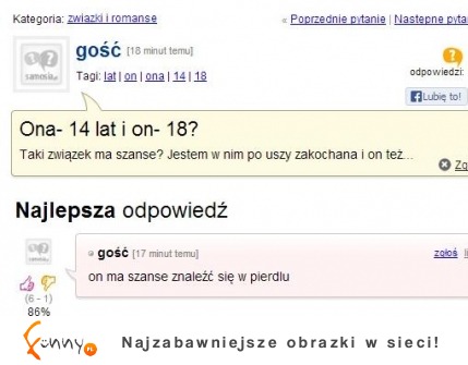 Ona ma 14 lat a on 18? Taki związek ma szanse? ZOBACZ co napisali na forum! haha :D