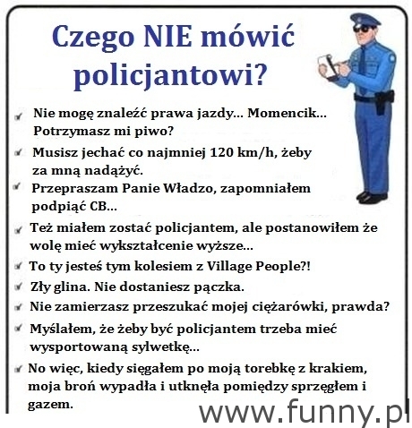 czego nie mowic