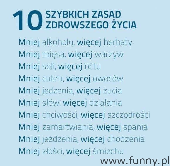 poznaj 10 prostych zasad zdrowego trybu życia