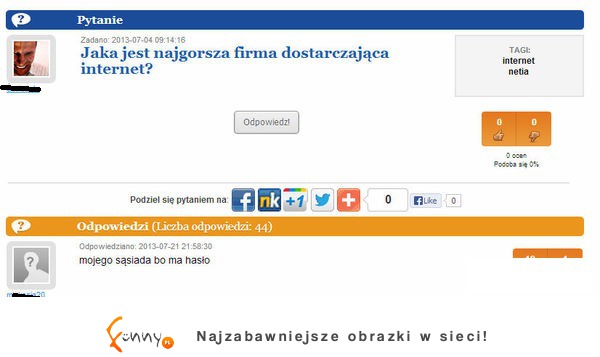 Poznaj najgorszego DOSTAWCĘ INTERNETU- haha ja nie narzekam a ty!