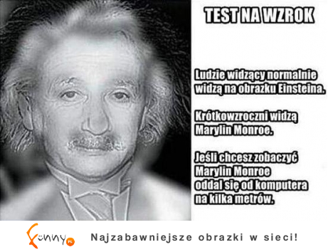 TEST na wzrok. Ludzie widząc normalnie widzą na obrazku EINSTEINA! Sprawdź się! :D