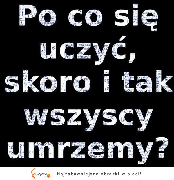 Po co się uczy, skoro i tak wszyscy... ;)