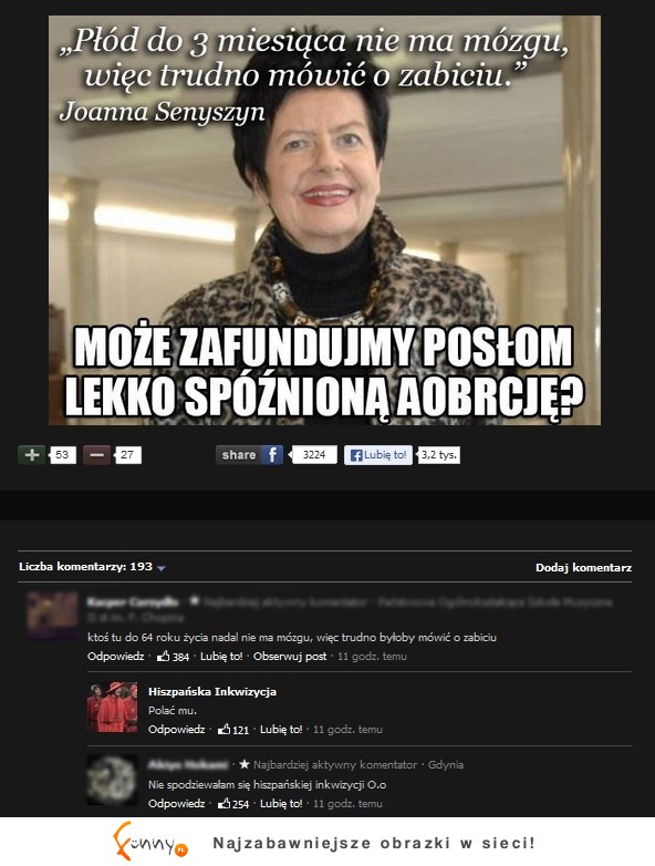 Może zafundujemy posłom lekko spóźnioną aborcję?