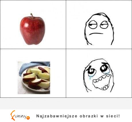 Uwielbiam pokrojone jabłka :D