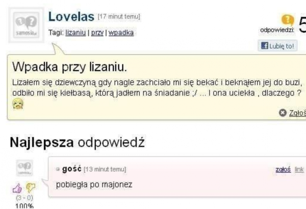 Wpadka przy lizaniu...